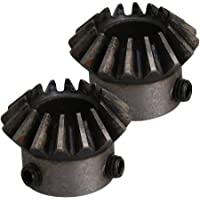 CNBTR - Engranaje de piñón cónico cónico- 12 mm- diámetro del agujero 45 # acero 1.5- módulo 16 dientes- paquete de 2
